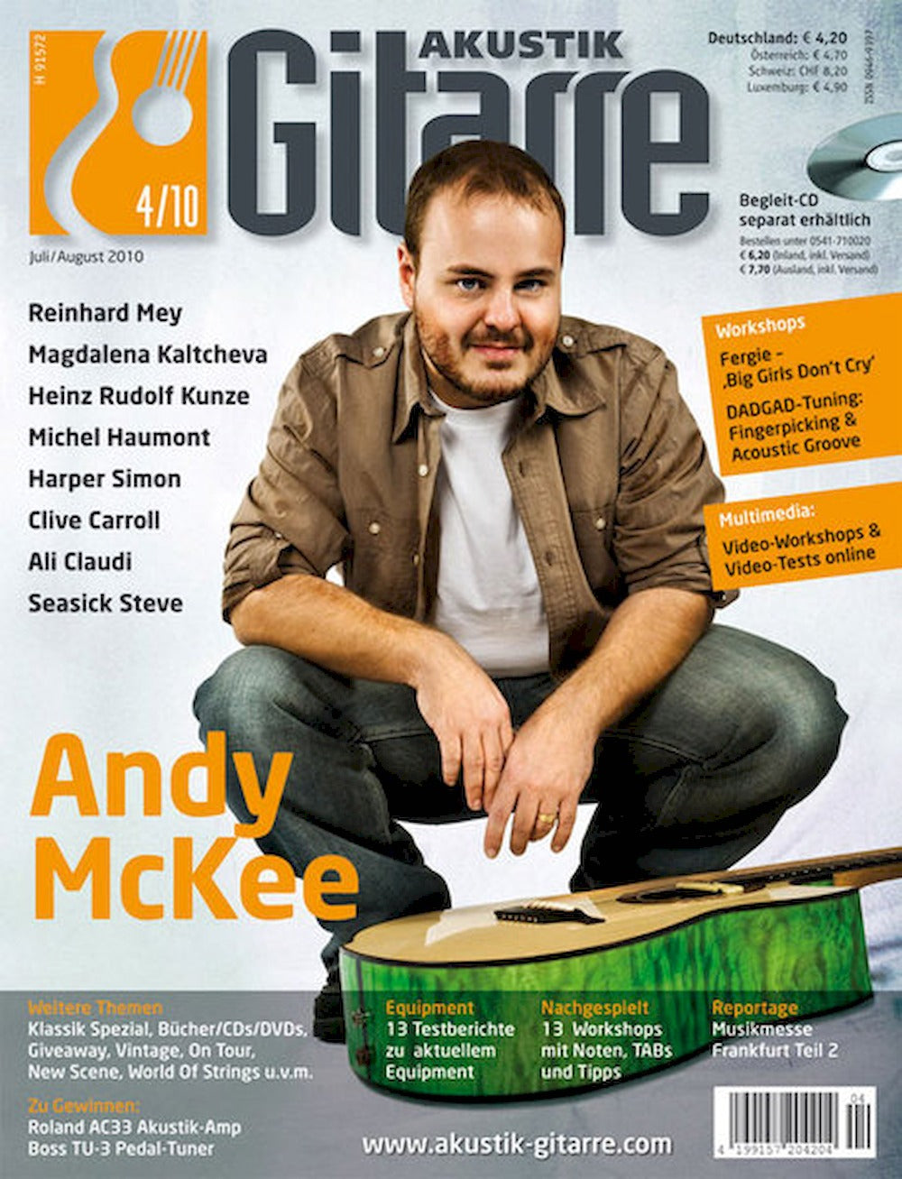 Akustik Gitarre Magazin Deutschland 2010-04 Andy McKee Reinhard Mey Magdalena Kaltcheva Heinz Rudolf Kunze Michel Haumont
