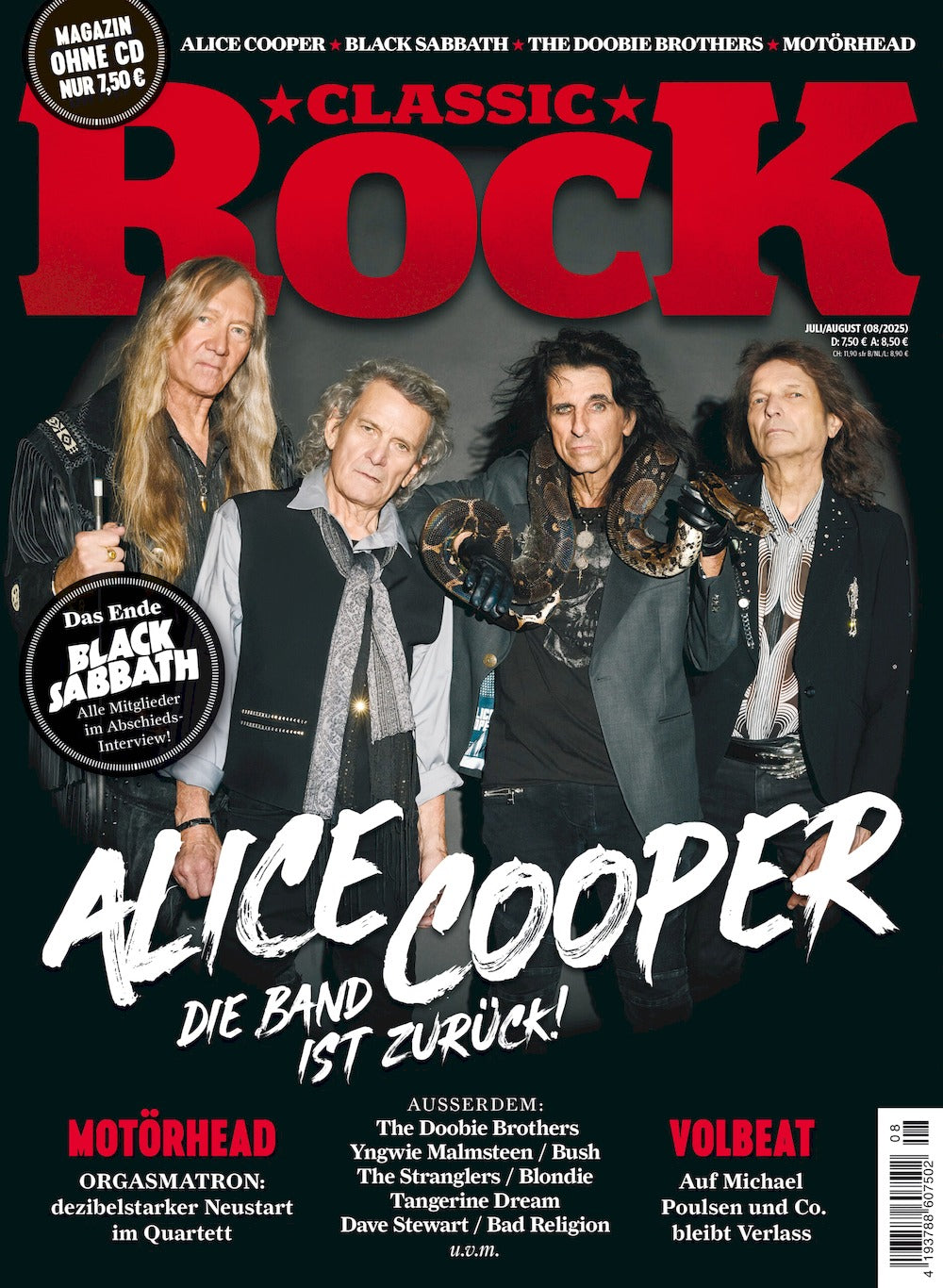 Classic Rock Magazin Deutschland 2025-07+08 Alice Cooper Black Sabbath Motörhead #141
