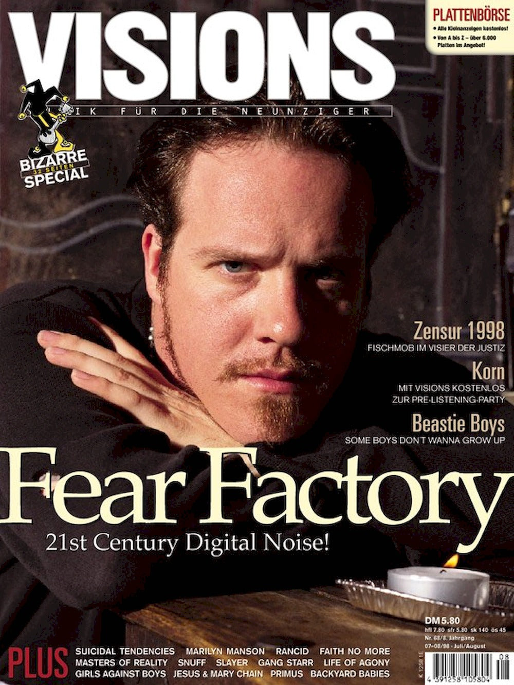 Visions Magazin Deutschland 1998-08 Fear Factory Life Of Agony Beastie Boys #68