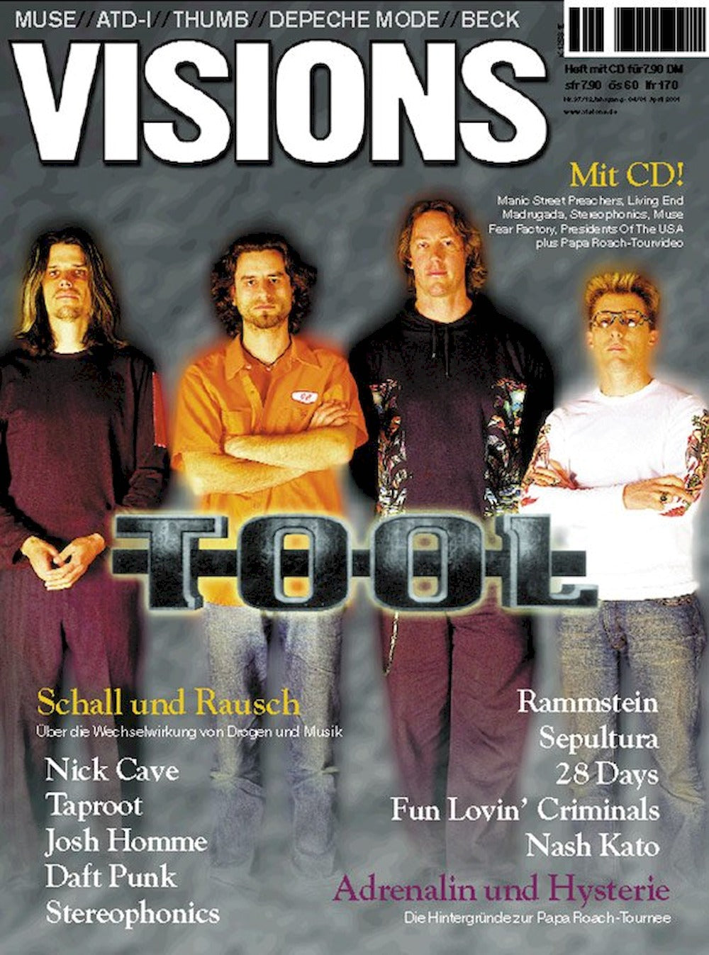 Visions Magazin Deutschland 2001-04 Tool Sepultura Nick Cave Daft Punk #97