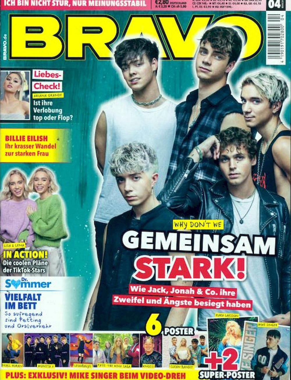 Bravo Magazin Deutschland 2021-04 Why Don't We Billie Eilish Larsson + Poster