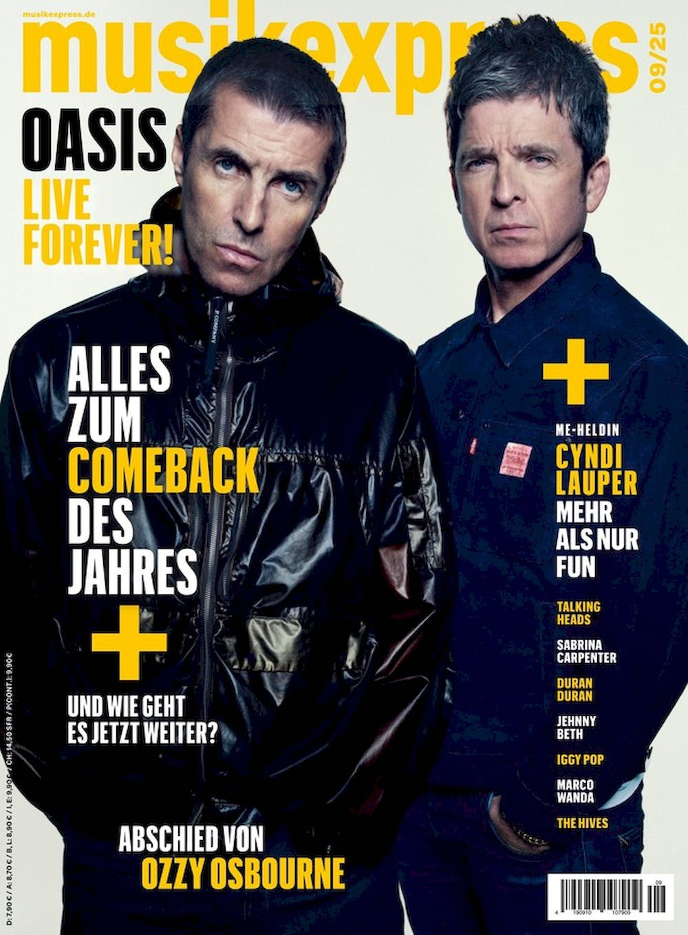 Musikexpress Magazin Deutschland 2025-09 Oasis Cyndi Lauper Sabrina Carpenter Iggy Pop