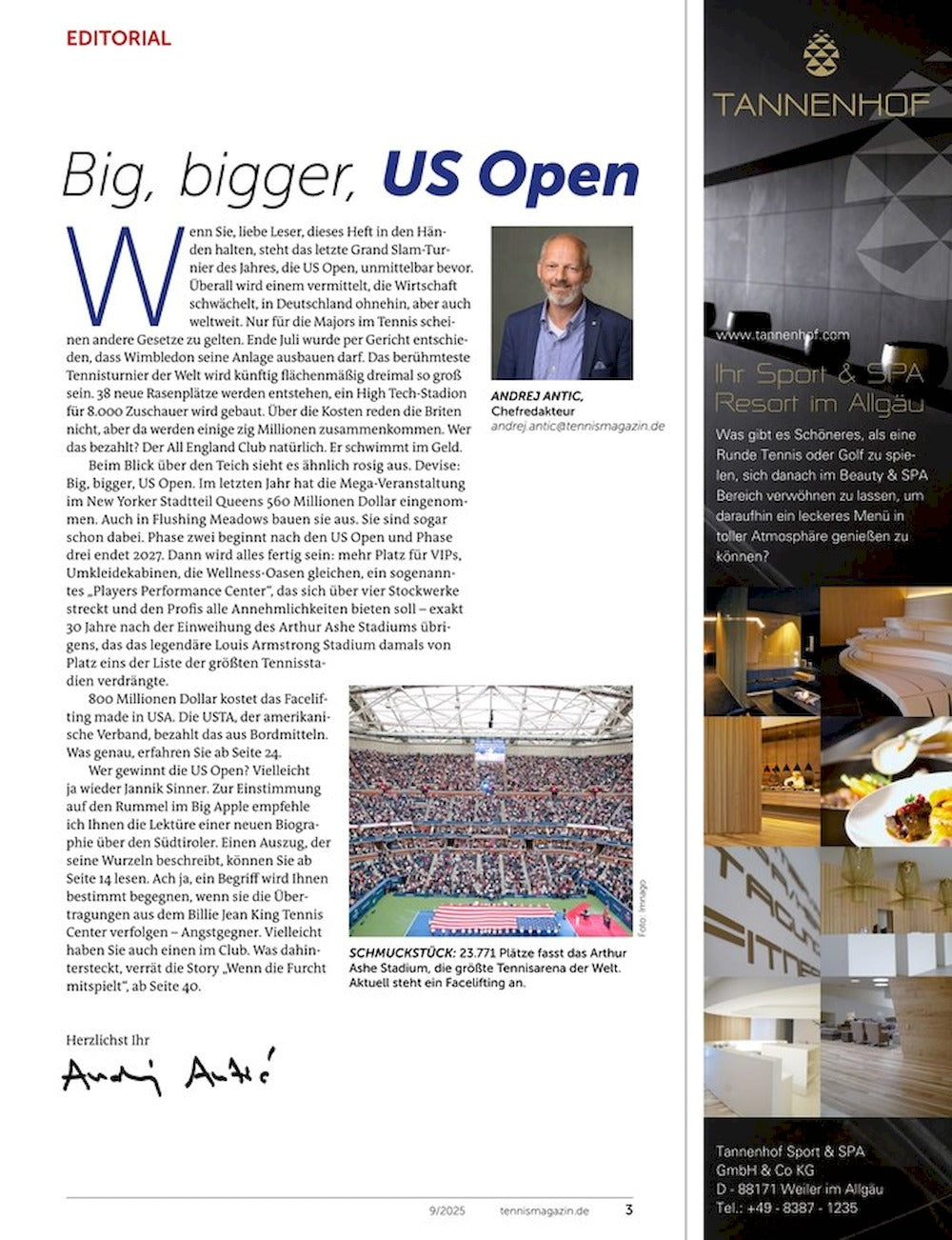 Tennis Magazin Deutschland 2025-09 Jannik Sinner