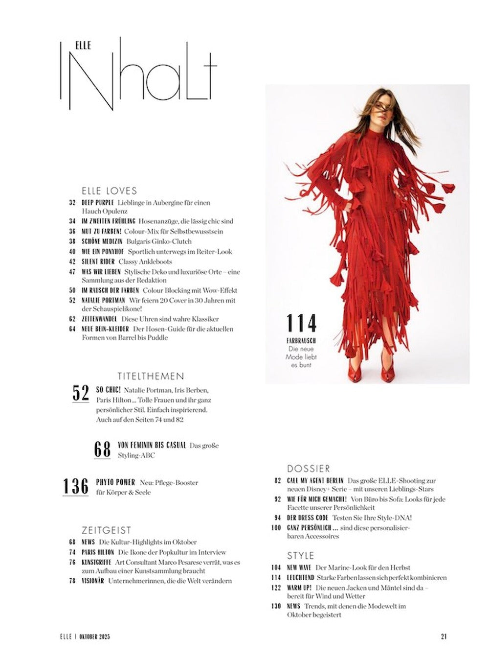 Elle Magazin Deutschland 2025-10 Natalie Portman