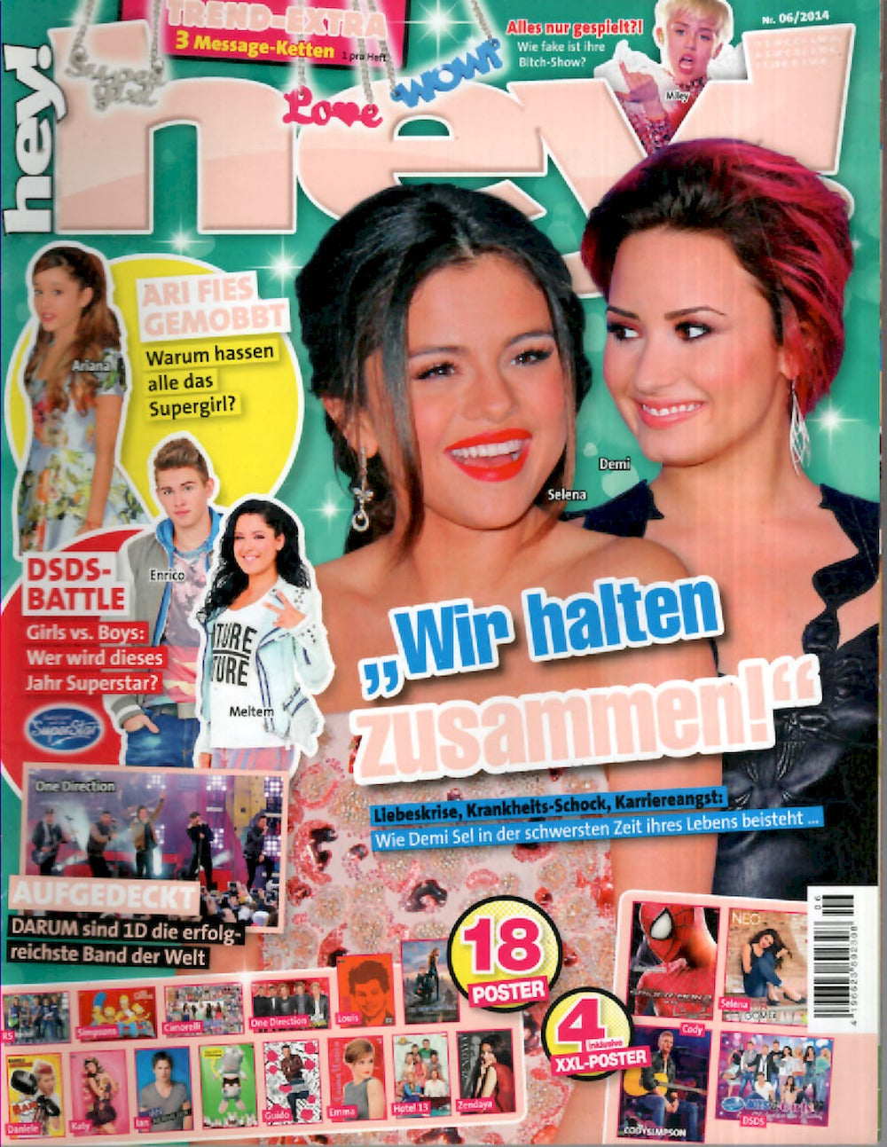 Hey Magazin Deutschland 2014-06 Selena Gomez Demi Lovato Ariana Grande