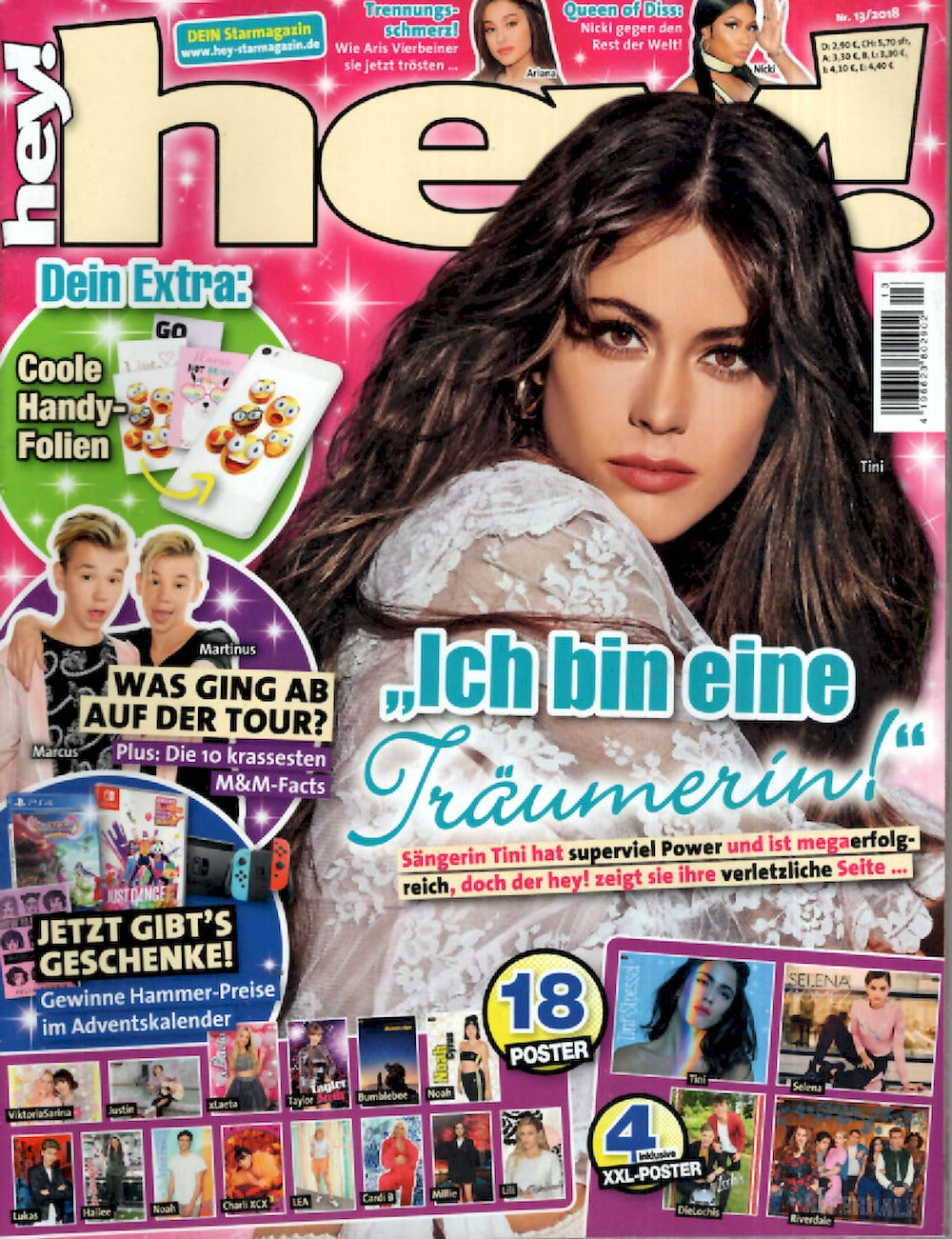 Hey Magazin Deutschland 2018-13 Tini Stoessel Selena Gomez Charli XCX + Poster