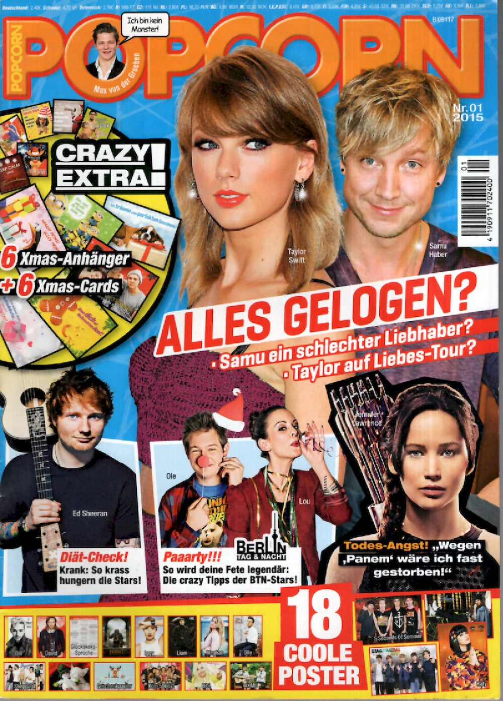 Popcorn Magazin Deutschland 2015-01 Taylor Swift Samu Haber Ed Sheeran