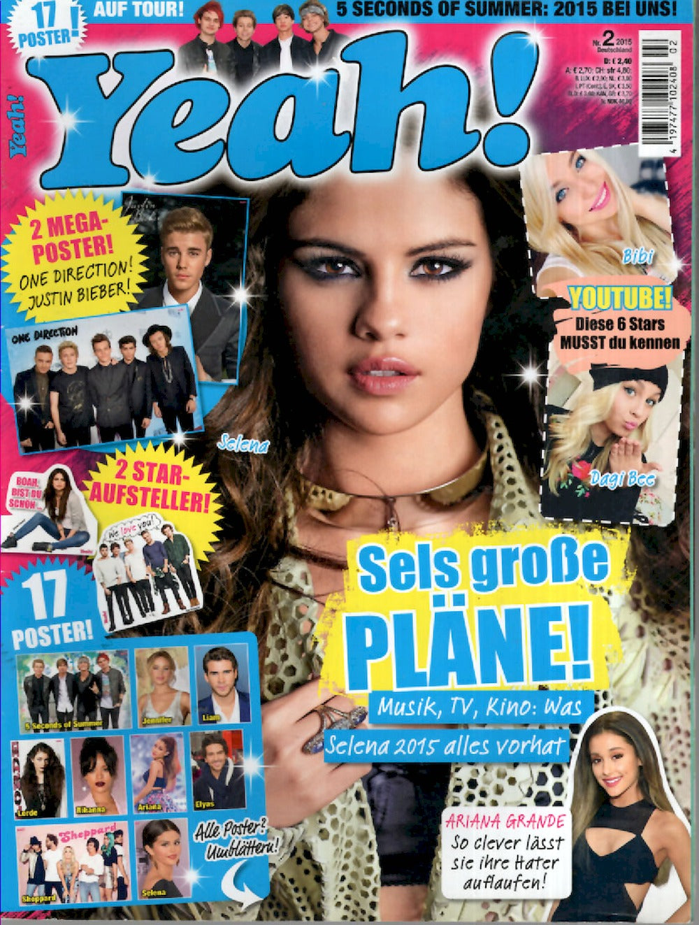 Yeah Magazin Deutschland 2015-02 Selena Gomez Ariana Grande Dagi Bee