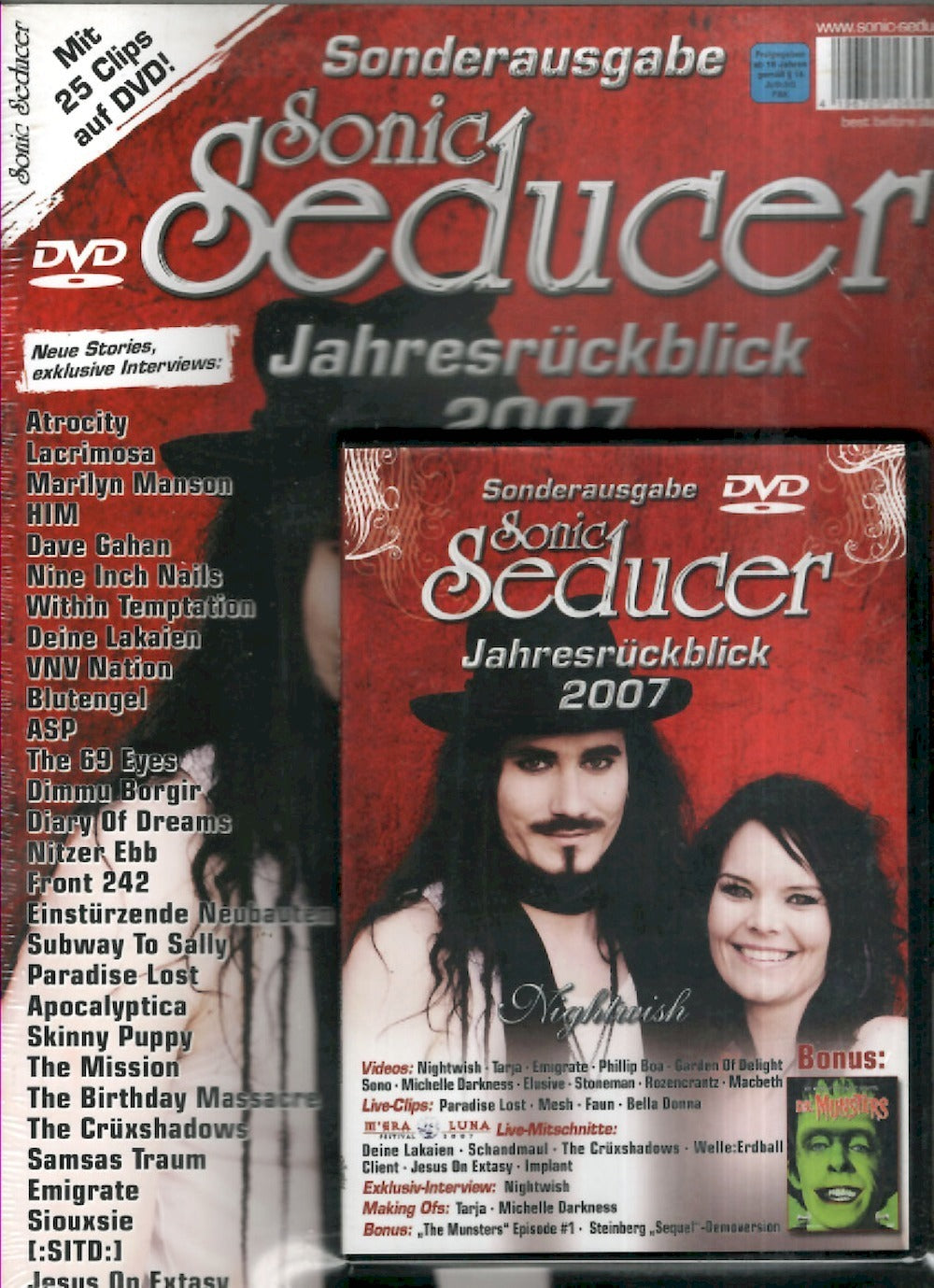 Sonic Seducer Magazin Deutschland 2008-01 Nightwish Siouxsie + DVD