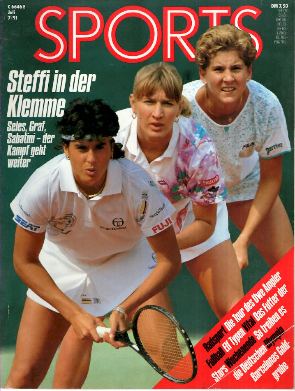 Sports Magazin Deutschland 1991-07 Gabriela Sabatini Steffi Graf Monica Seles