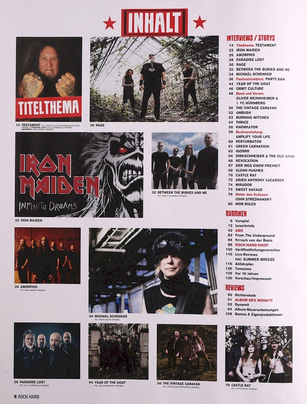 Rock Hard Magazin Deutschland 2025-10 Testament Amorphis #460 + Poster
