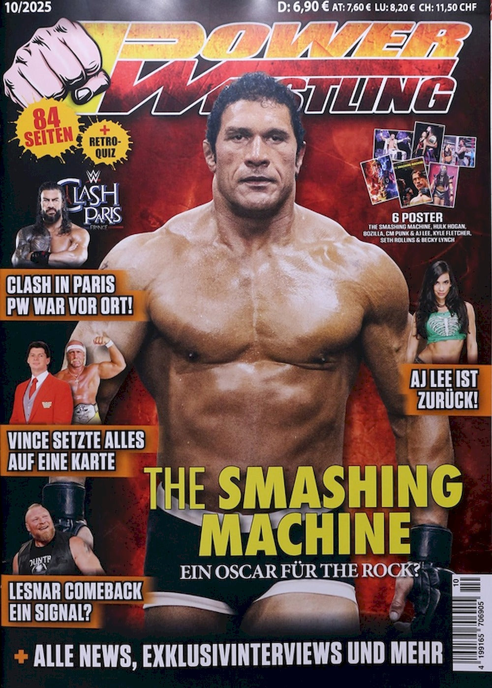Power Wrestling Magazin Deutschland 2025-10 Dwayne Johnson Mark Kerr + Poster