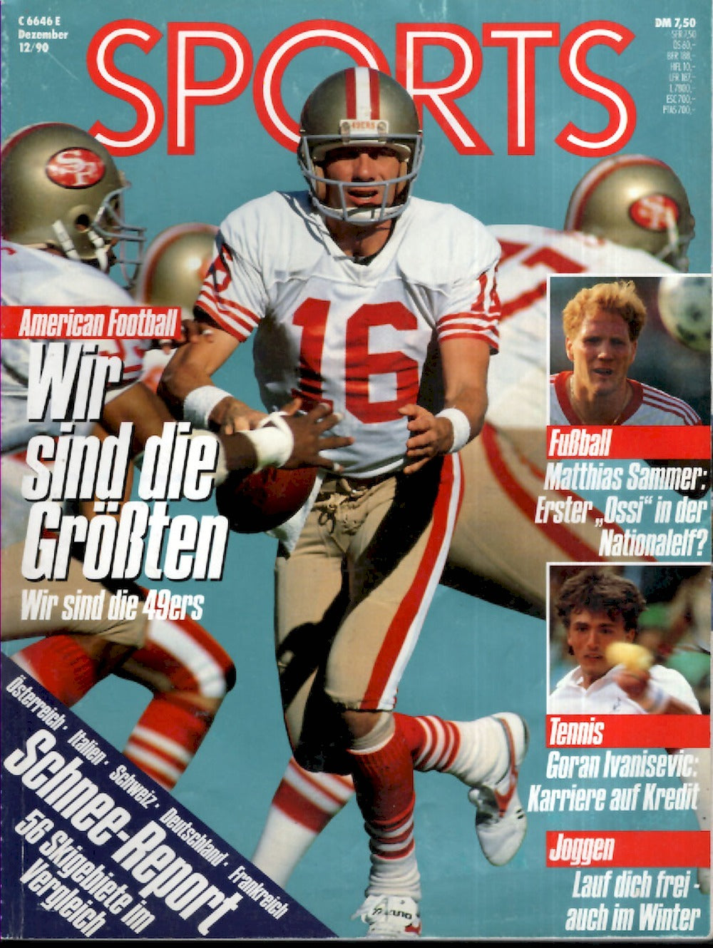 Sports Magazin Deutschland 1990-12 Joe Montana Matthias Sammer