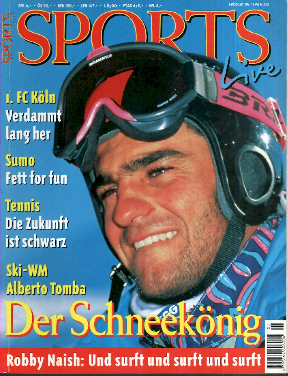 Sports Live Magazin Deutschland 1996-02 Alberto Tomba Robby Naish