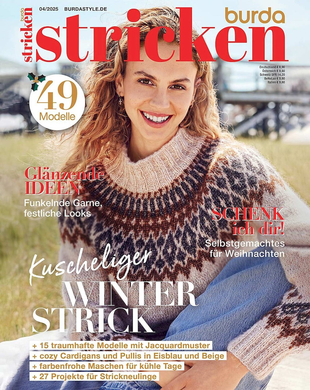 Burda Stricken Magazin Deutschland 2025-04 Stricken Winterstricken Jacquardmuster
