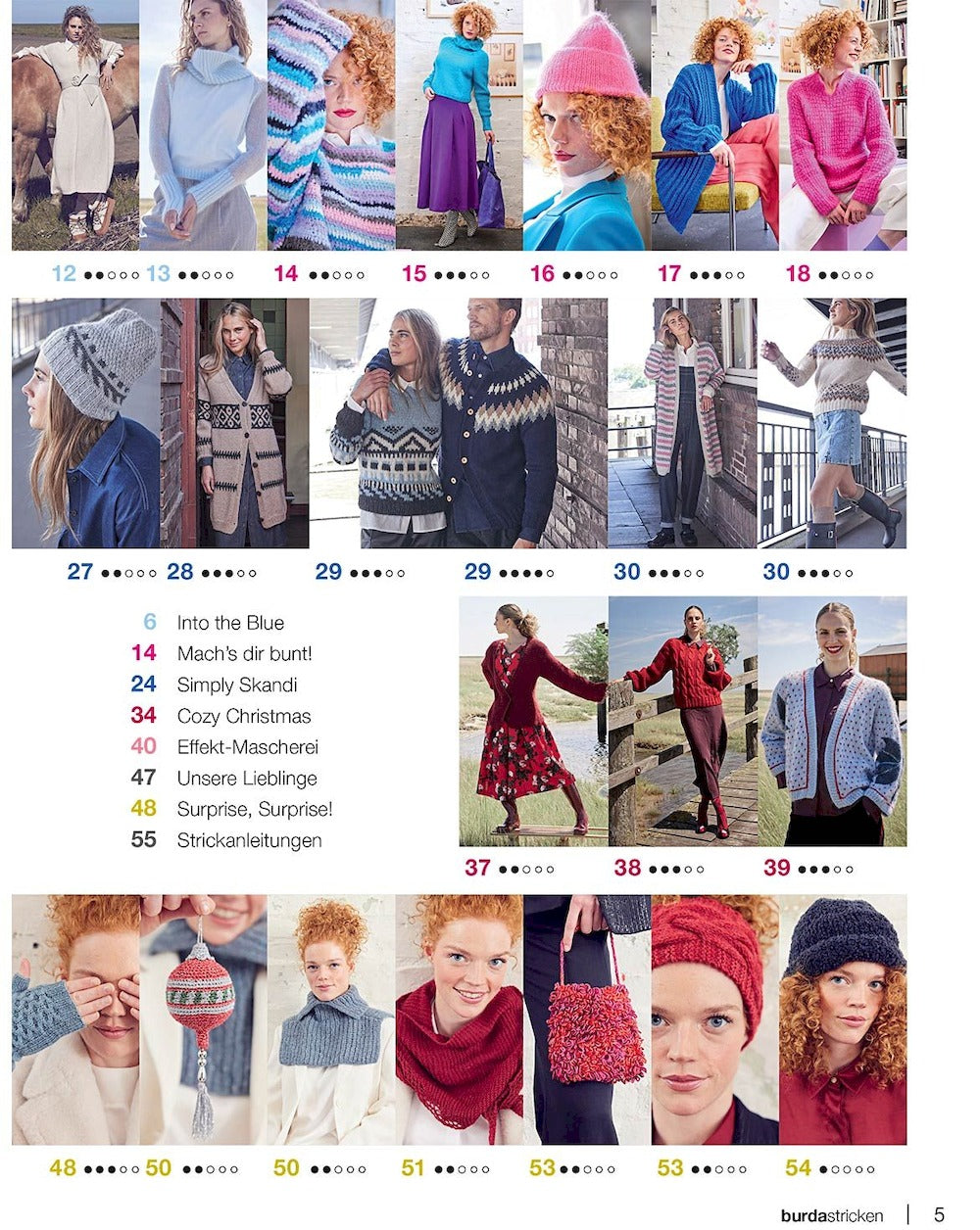 Burda Stricken Magazin Deutschland 2025-04 Stricken Winterstricken Jacquardmuster