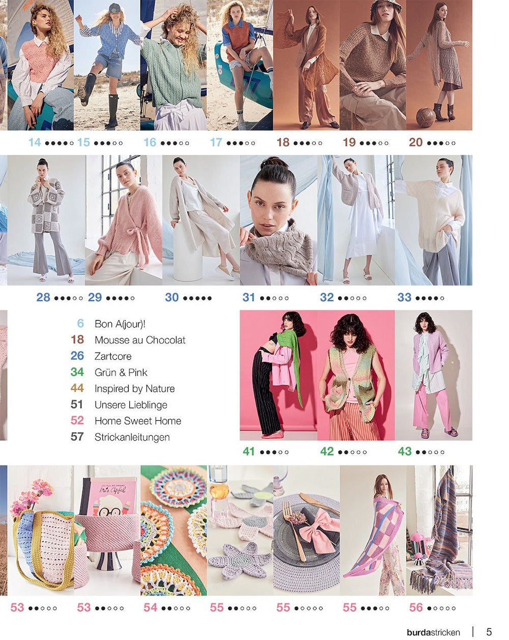 Burda Stricken Magazin Deutschland 2025-03 Strickmuster Leinenlook Naturtöne
