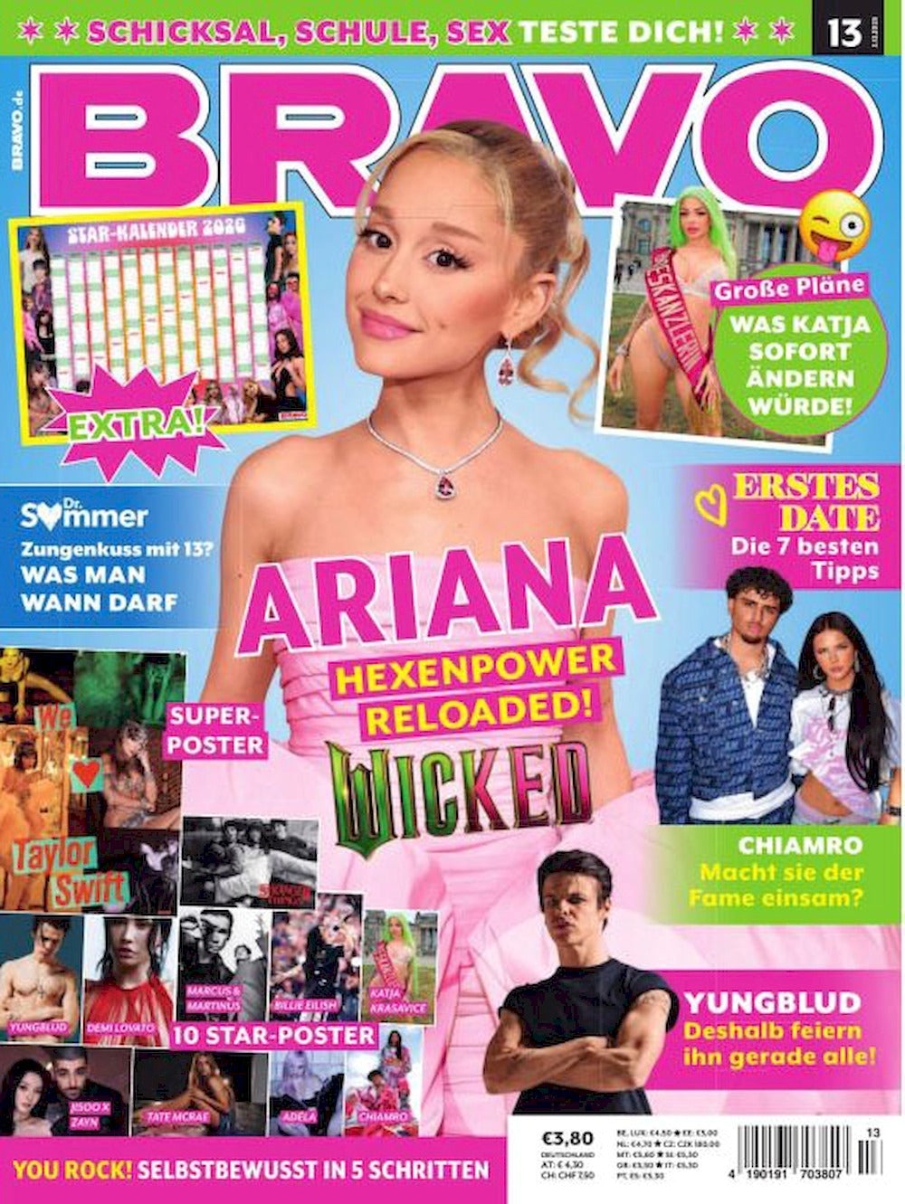 Bravo Magazin Deutschland 2025-13 Ariana Grande Taylor Swift + Poster