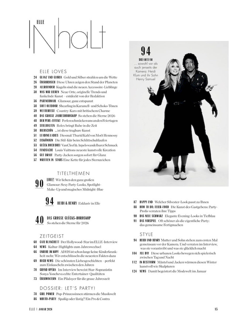 Elle Magazin Deutschland 2026-01 Heidi Klum Henry Samuel