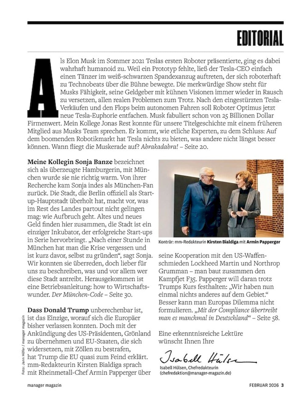 Manager Magazin Deutschland 2026-02 Elon Musk