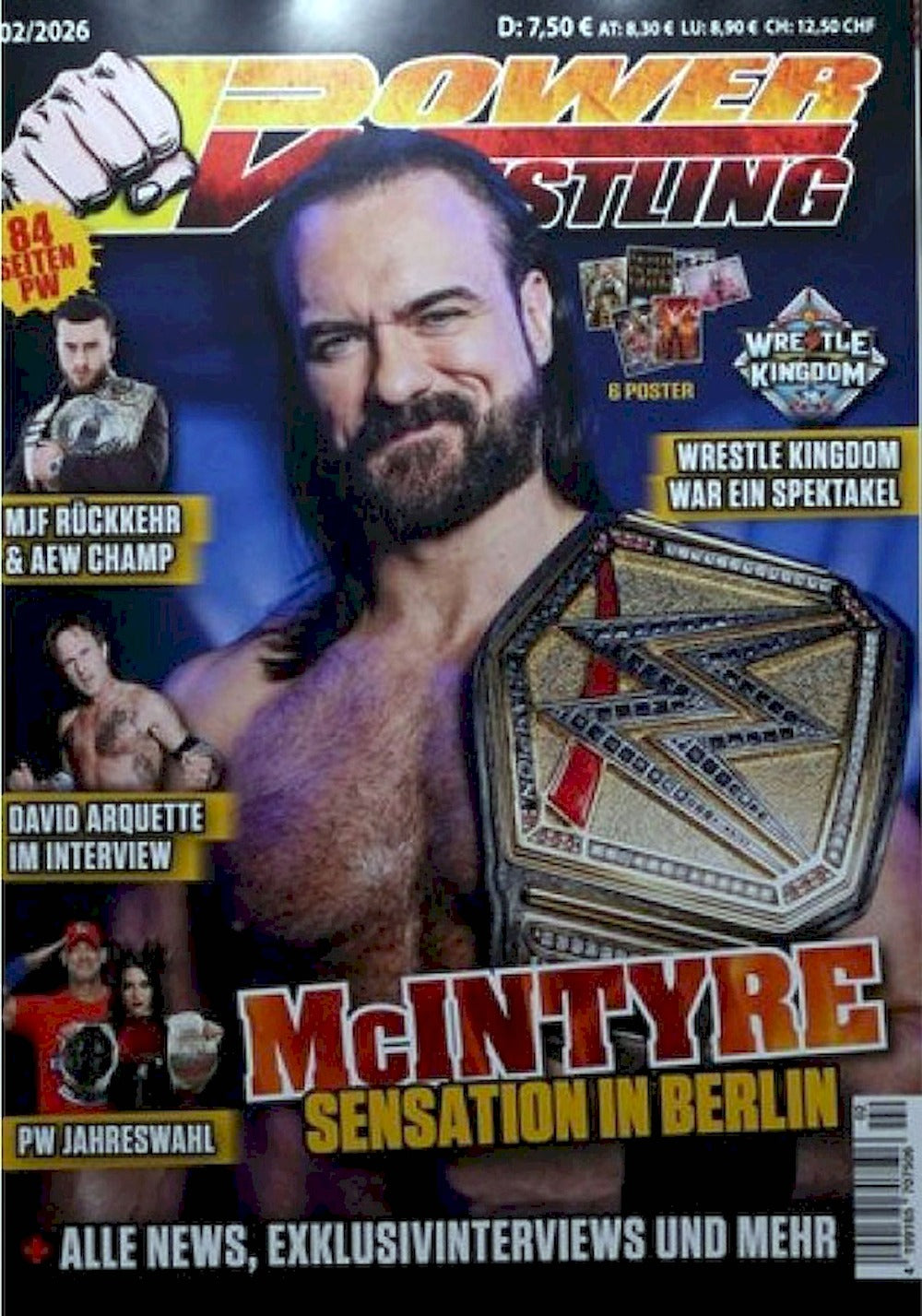 Power Wrestling Magazin Deutschland 2026-02 McIntyre David Arquette + Poster