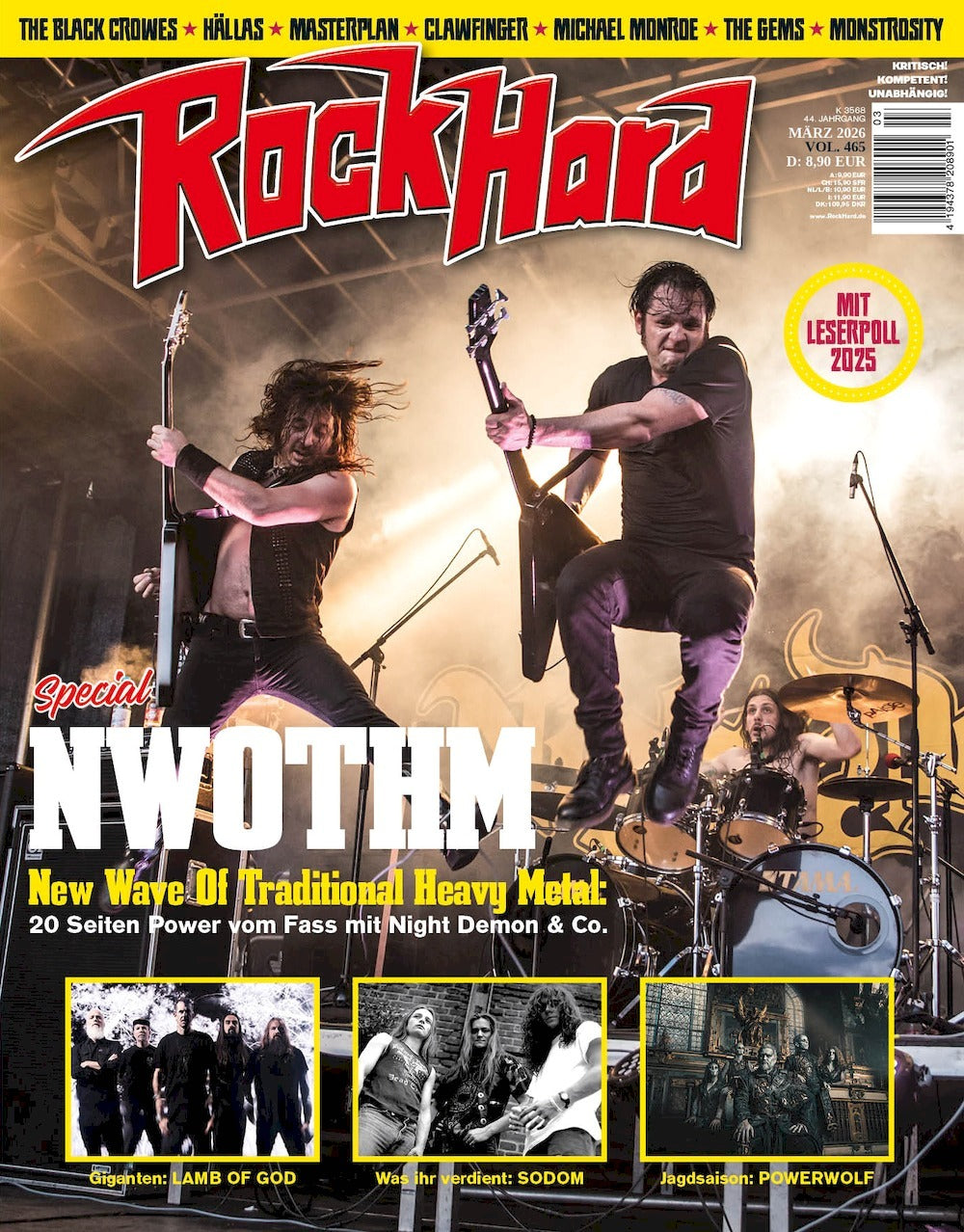 Rock Hard Magazin Deutschland 2026-03 Night Demon Lamb Of God Sodom #465