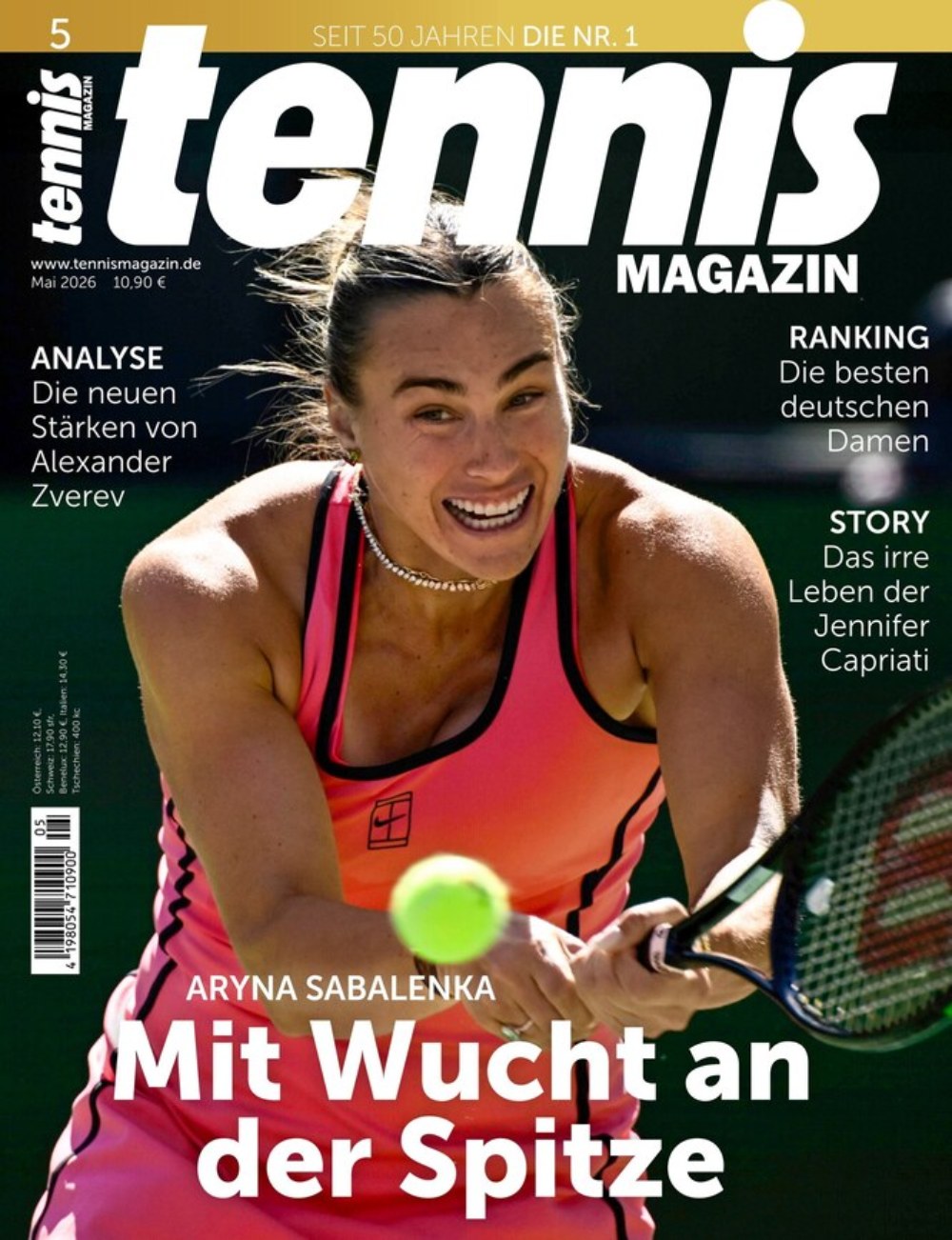 Tennis Magazin Deutschland 2026-05 Aryna Sabalenka Alexander Zverev Jennifer Capriati