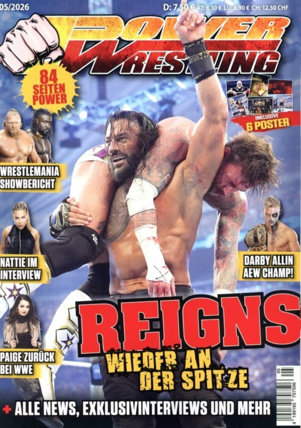 Power Wrestling Magazin Deutschland 2026-05 Roman Reigns Brock Lesnar Paige Darby Allin