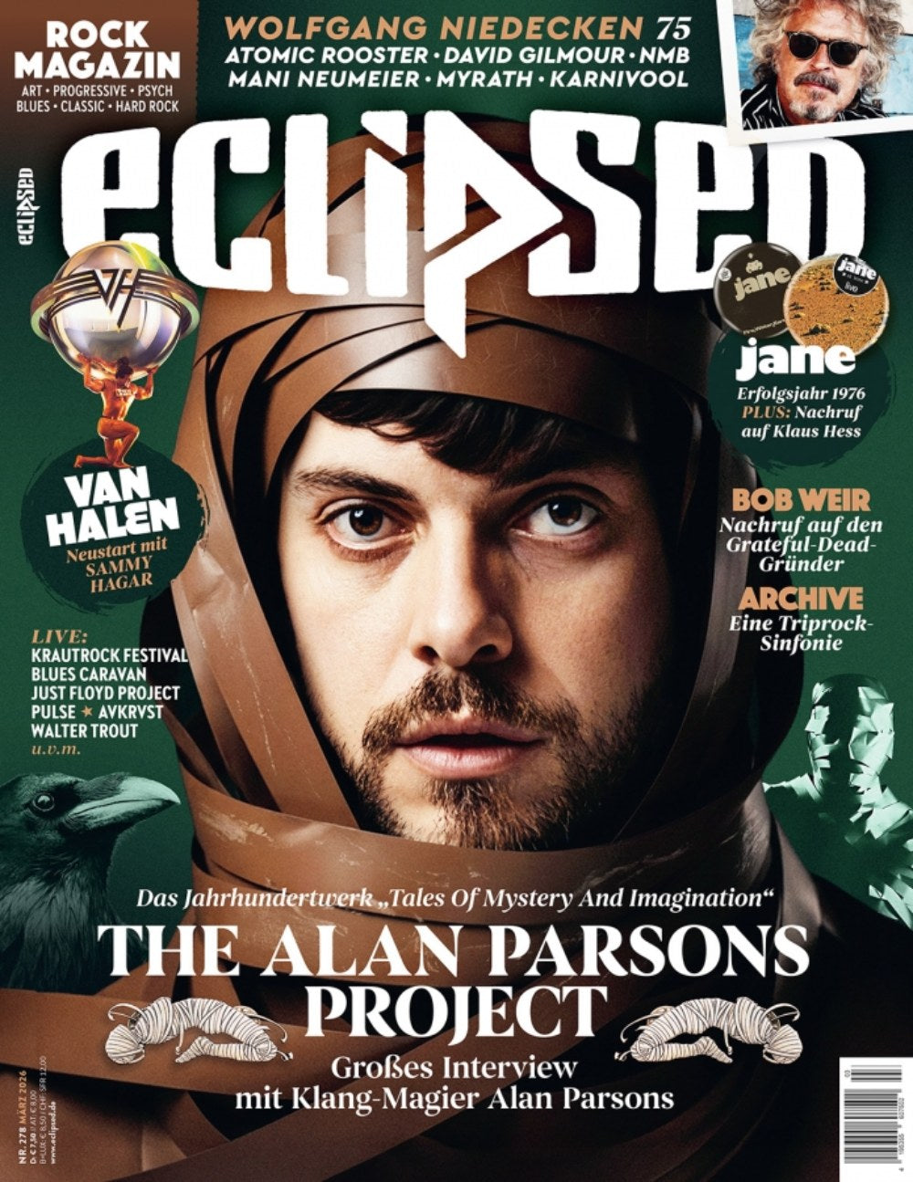Eclipsed Magazin Deutschland 2026-03 Alan Parsons Wolfgang Niedecken David Gilmour Mani Neumeier Bob Weir #278