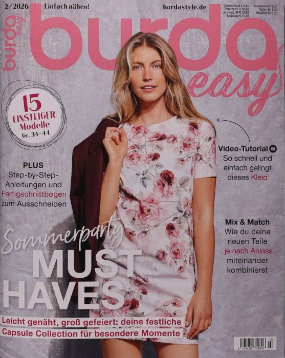 Burda Easy Magazin Deutschland 2026-02 Nähen Mode Nähschnittmuster