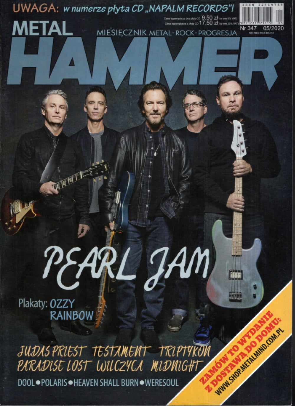 Metal Hammer Magazin Polen 2020-05 Pearl Jam Eddie Vedder Jeff Ament Stone Gossard Mike McCready #347