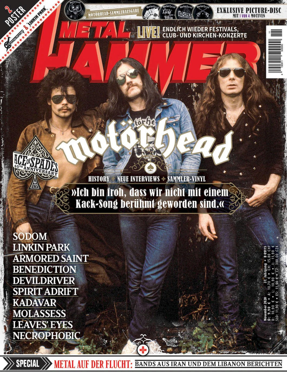 Metal Hammer Magazin Deutschland 2020-11 Motörhead + Poster