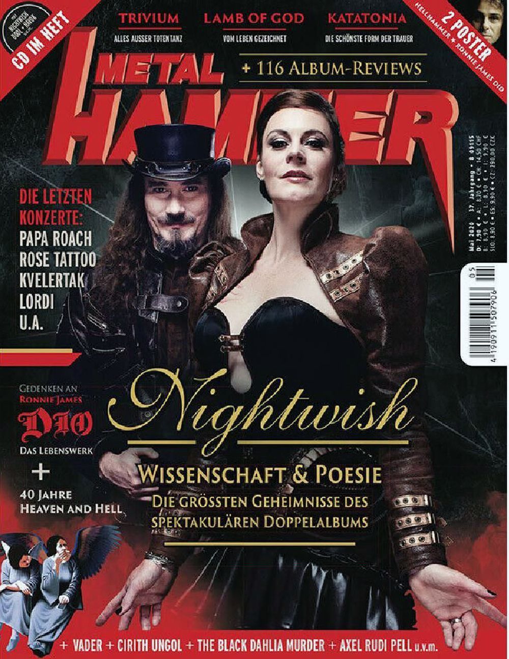 Metal Hammer Magazin Deutschland 2020-05 Ronnie James Dio Nightwish + CD + Poster