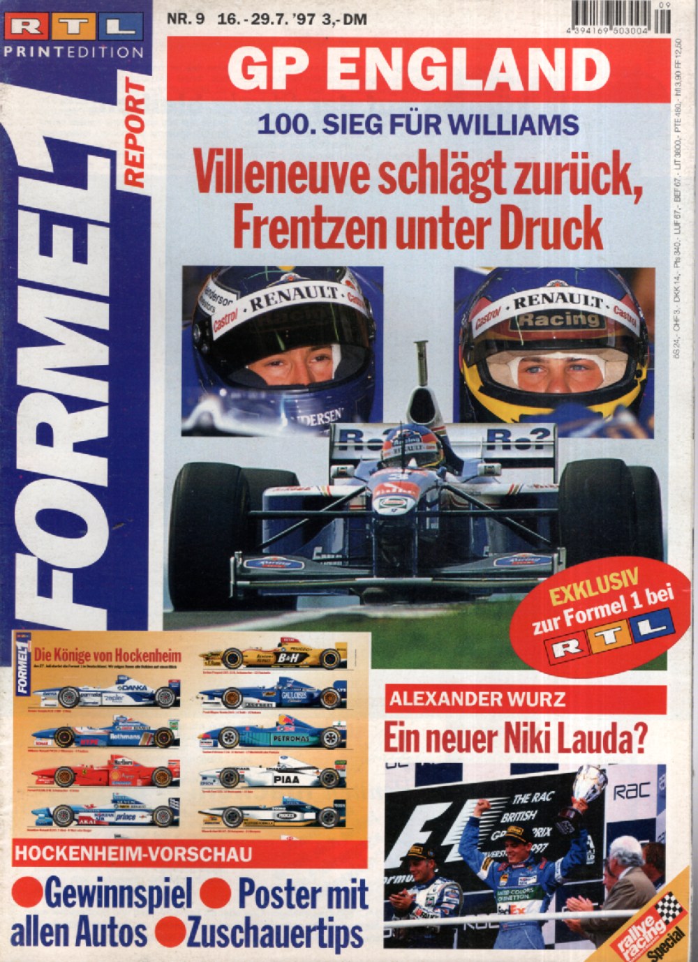 Formel 1 Report Magazin Deutschland 1997-09 Jacques Villeneuve Heinz-Harald Frentzen Alexander Wurz Niki Lauda #9