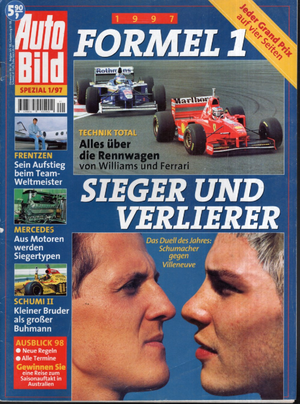 Auto Bild Spezial Magazin Deutschland 1997-01 Michael Schumacher Gilles Villeneuve Frentzen Williams Ferrari
