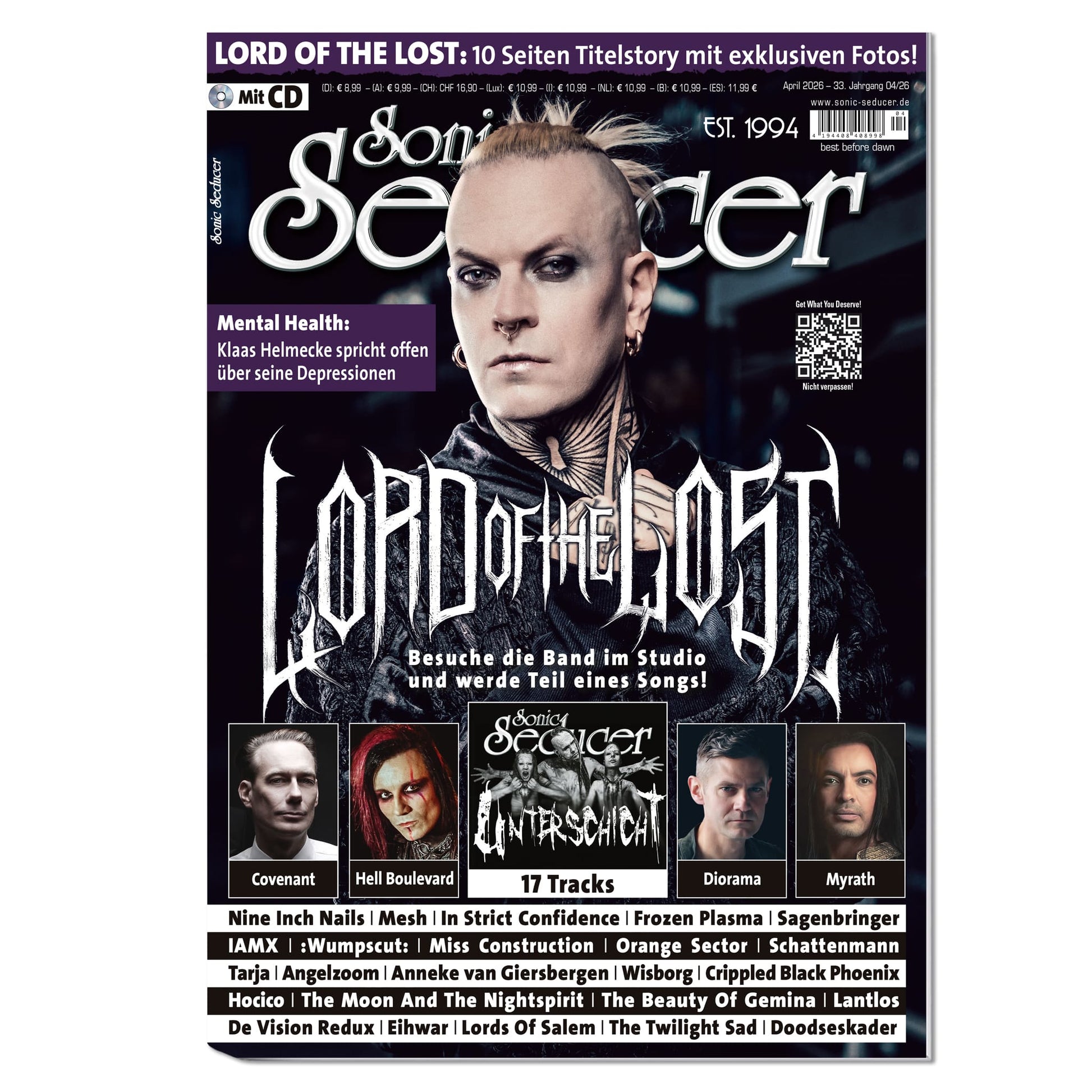 Sonic Seducer Magazin Deutschland 2026-04 Bianca Stücker Mark Benecke The Damned Depeche Mode Within Temptation