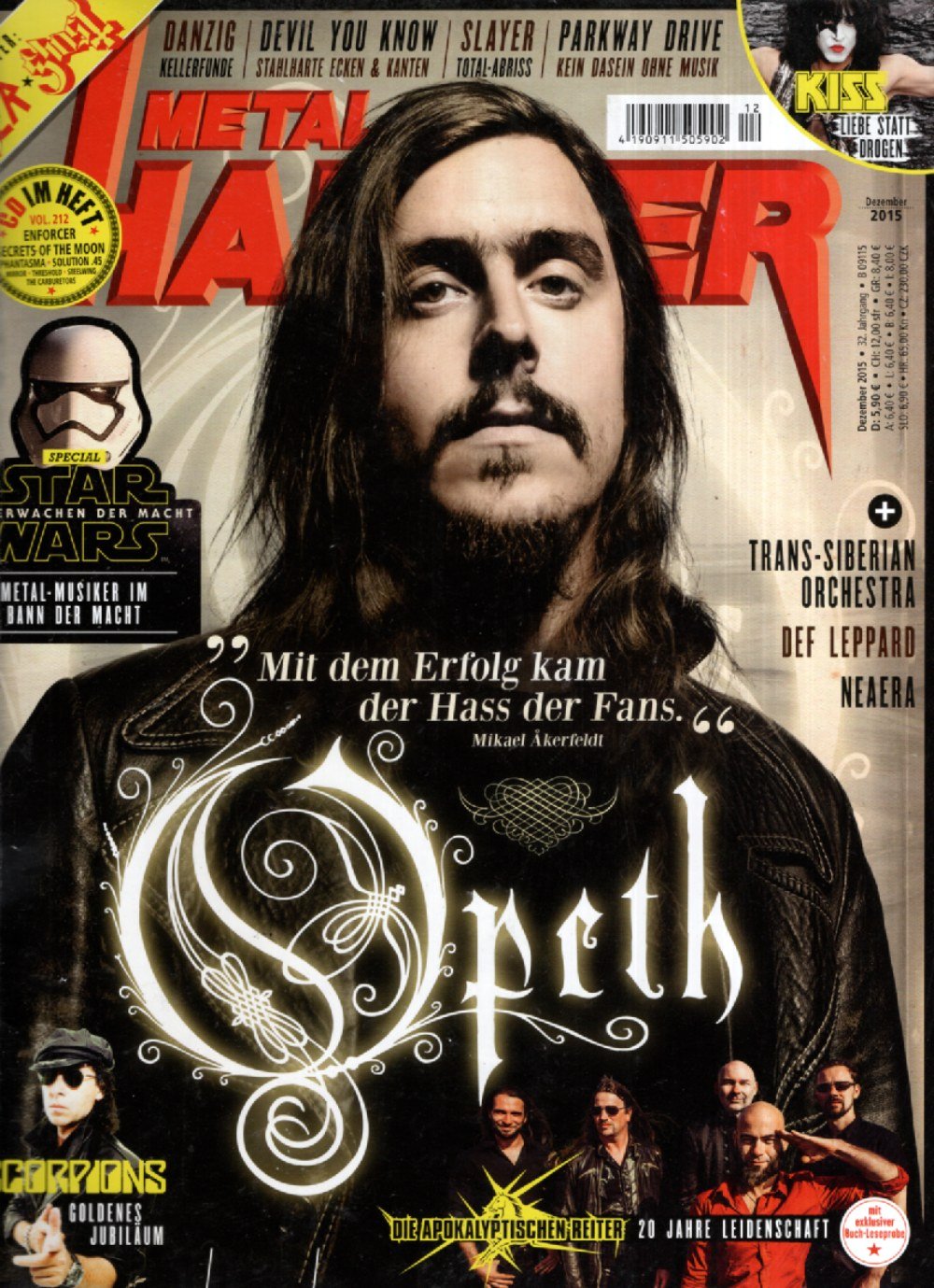 Metal Hammer Magazin Deutschland 2015-12 Opeth Scorpions + Poster