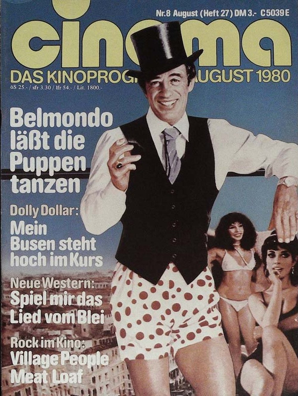 Cinema Magazin Deutschland 1980-08 Jean-Paul Belmondo Dolly Dollar Village People Meat Loaf