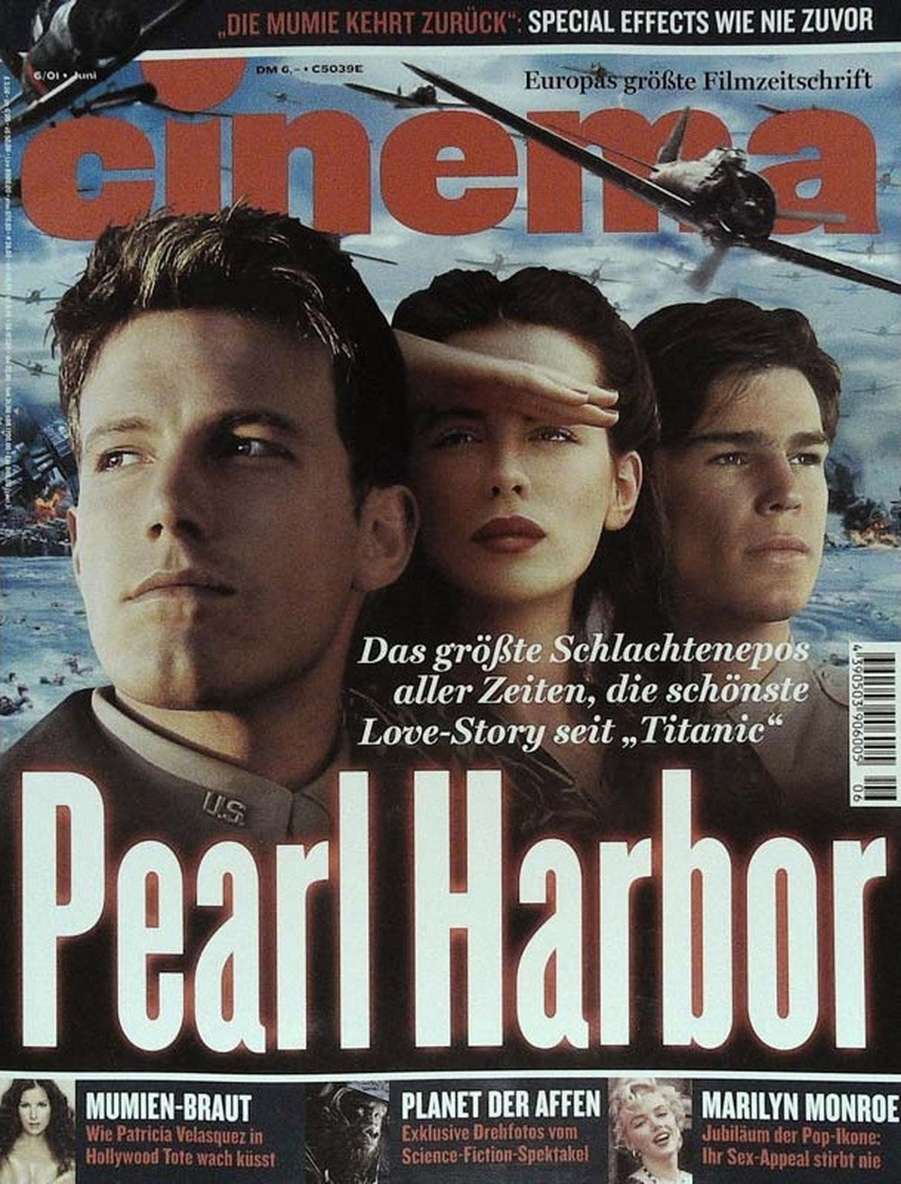Cinema Magazin Deutschland 2001-06 Ben Affleck Kate Beckinsale Josh Hartnett Patricia Velasquez Marilyn Monroe