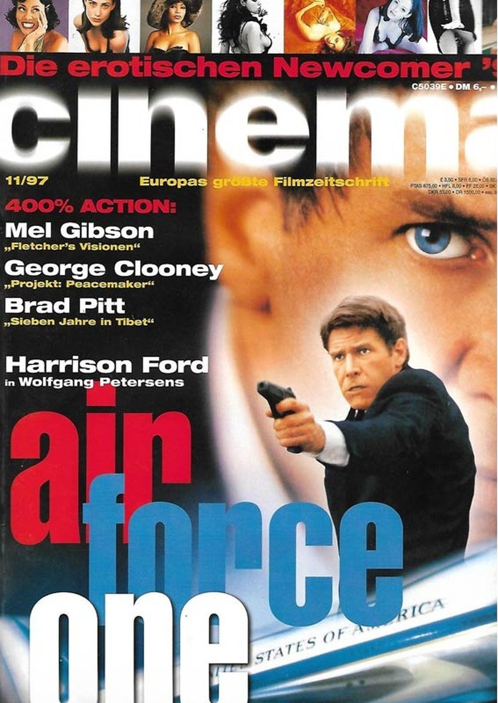 Cinema Magazin Deutschland 1997-11 Harrison Ford Mel Gibson George Clooney Brad Pitt