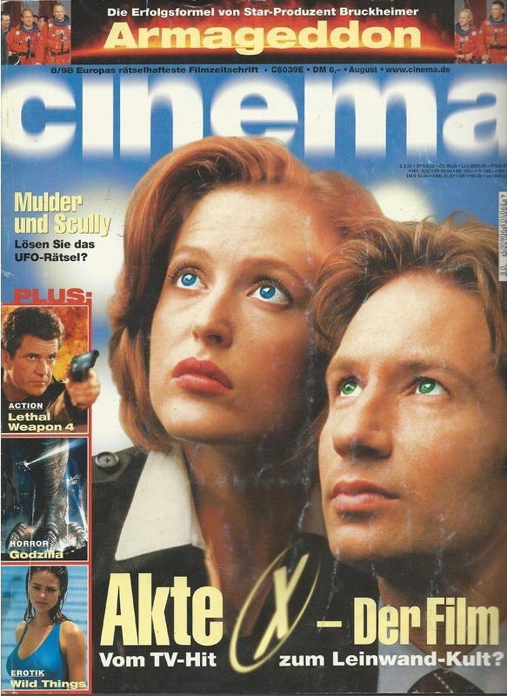 Cinema Magazin Deutschland 1998-08 Gillian Anderson David Duchovny Mel Gibson