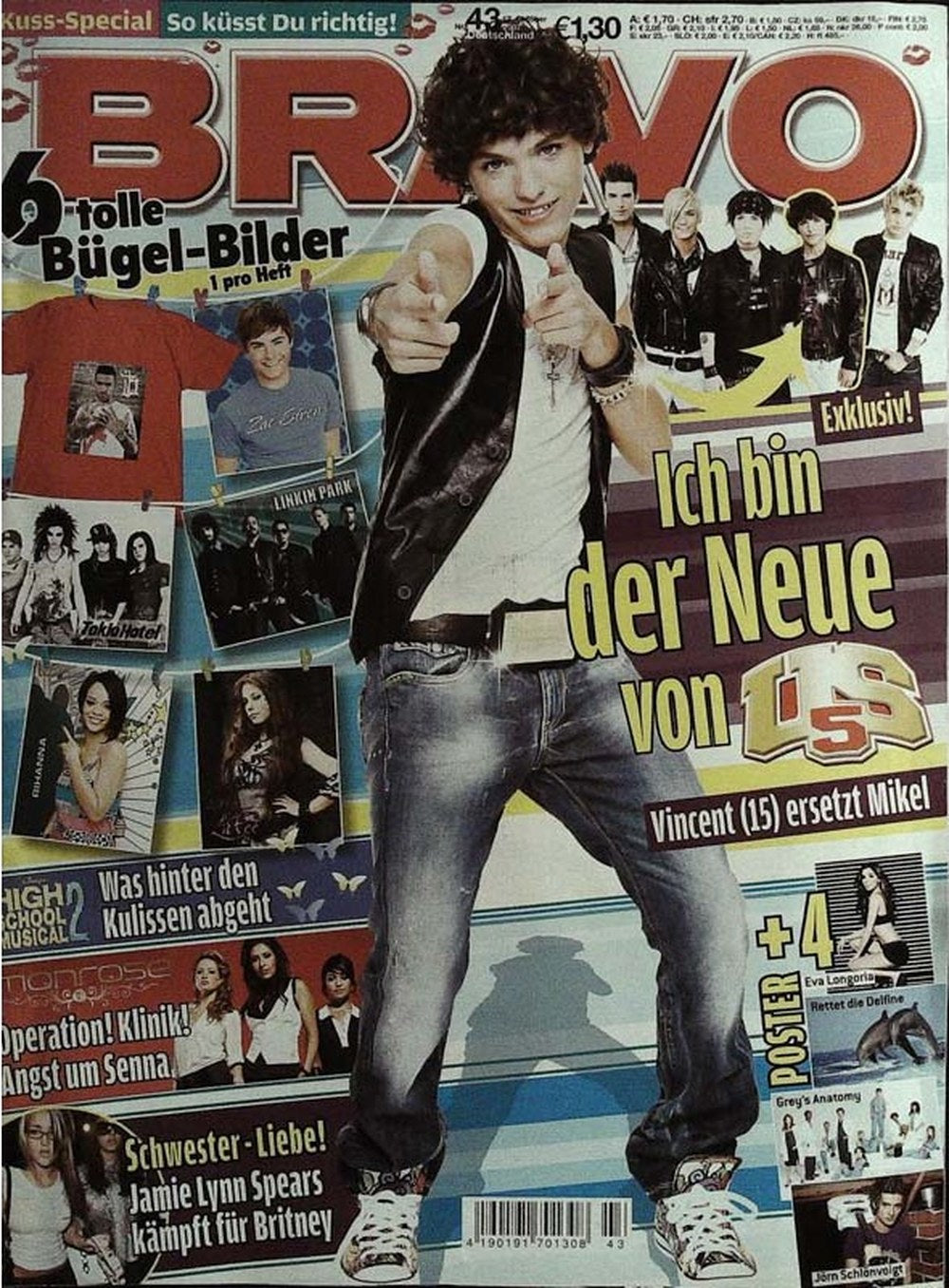 Bravo Magazin Deutschland 2007-43 Vincent (US5 Member) Jamie Lynn Spears Britney Spears Eva Longoria Senna (Monrose Member)