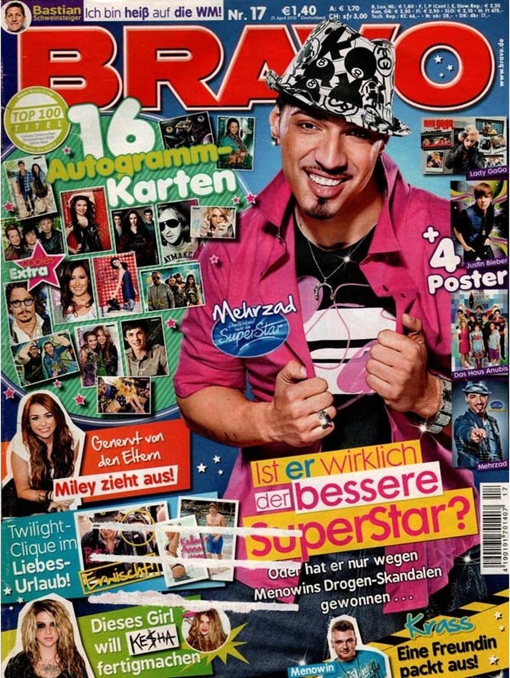 Bravo Magazin Deutschland 2010-17 Mehrzad Marashi Miley Cyrus Kesha Menowin Fröhlich Lady Gaga