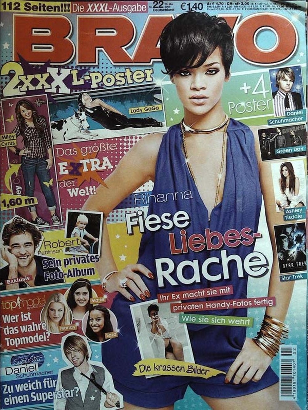 Bravo Magazin Deutschland 2009-22 Rihanna Robert Pattinson Lady Gaga Miley Cyrus Daniel Schuhmacher