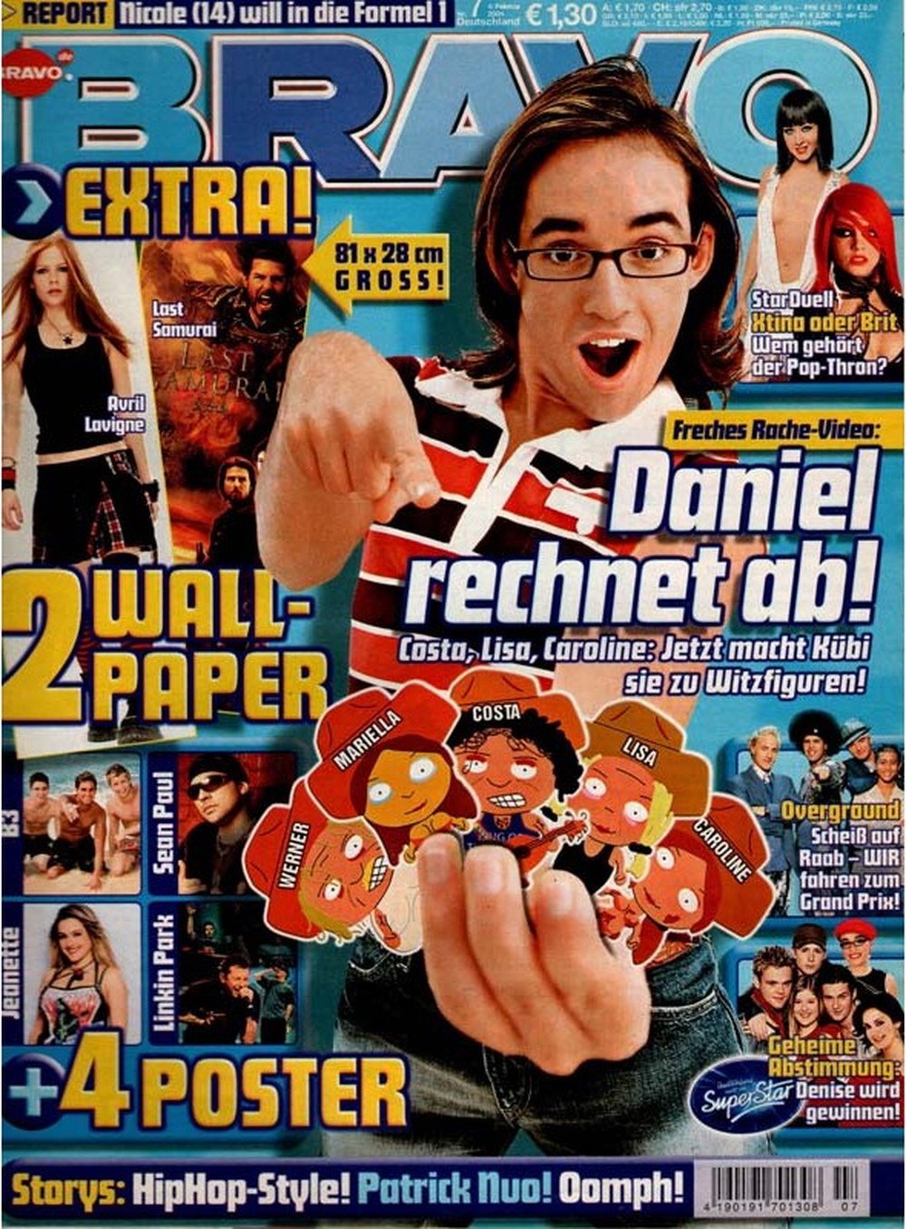 Bravo Magazin Deutschland 2004-07 Daniel Küblböck Avril Lavigne Christina Aguilera Britney Spears Sean Paul