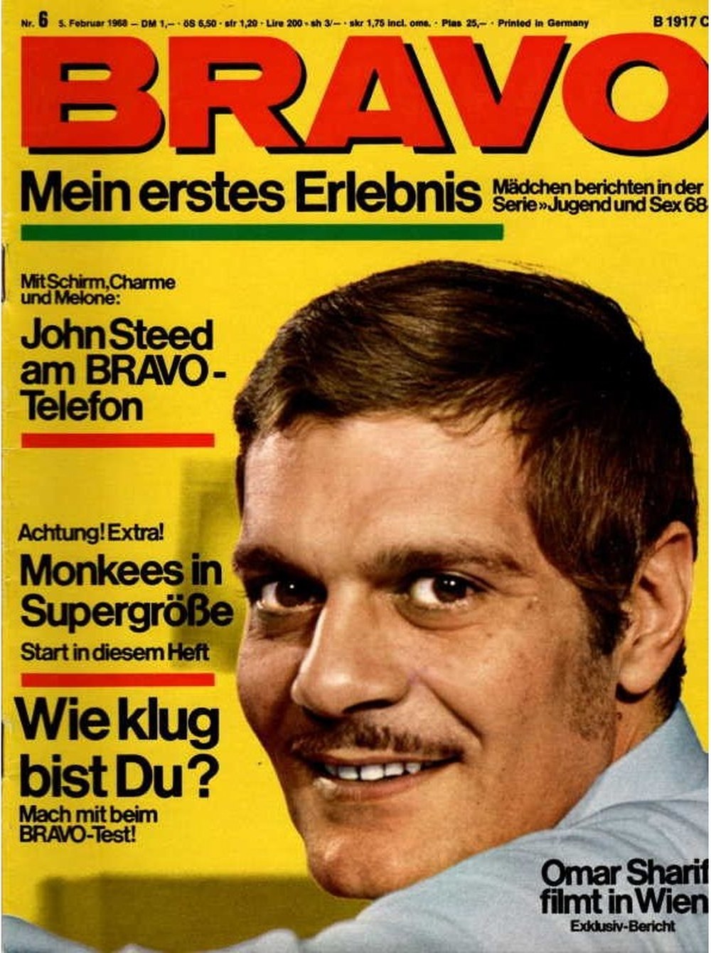 Bravo Magazin Deutschland 1968-06 Omar Sharif John Steed The Monkees