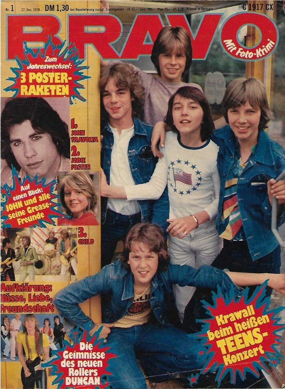 Bravo Magazin Deutschland 1978-01 The Teens John Travolta Jodie Foster Duncan Faure Bay City Rollers