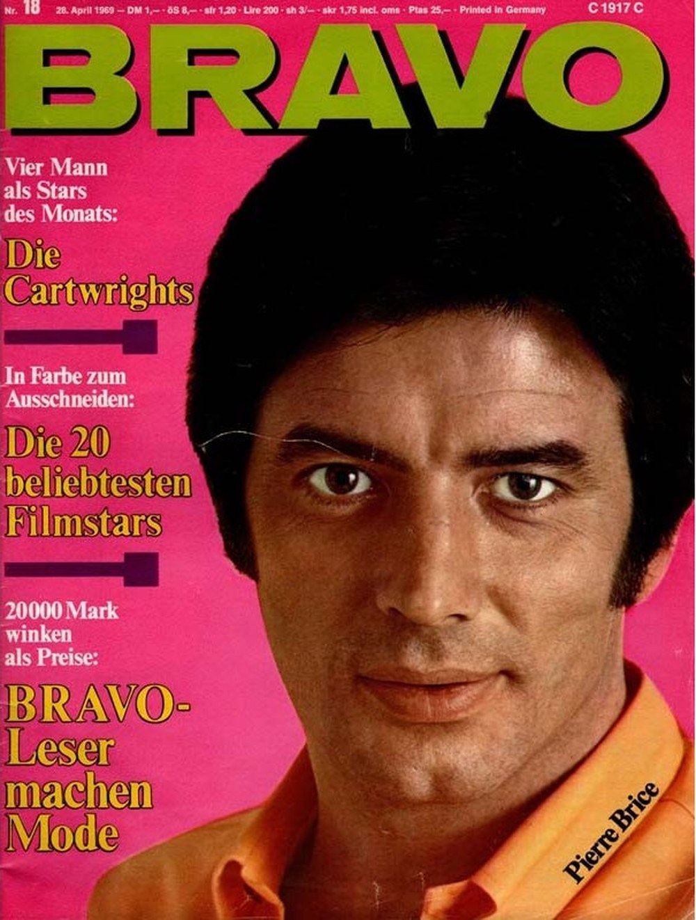 Bravo Magazin Deutschland 1969-18 Pierre Brice The Cartwrights