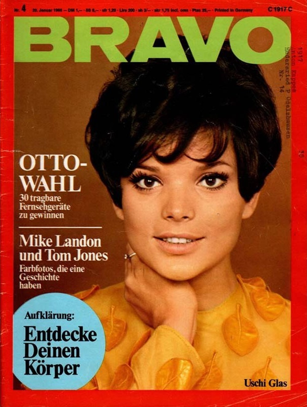 Bravo Magazin Deutschland 1969-04 Uschi Glas Mike Landon Tom Jones