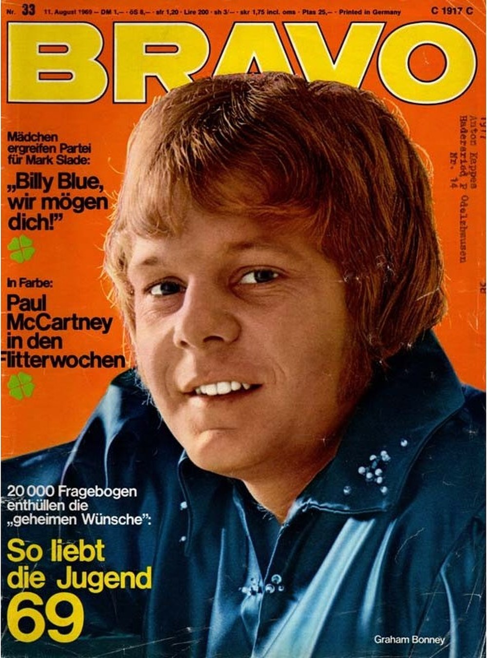 Bravo Magazin Deutschland 1969-33 Graham Bonney Mark Slade Paul McCartney